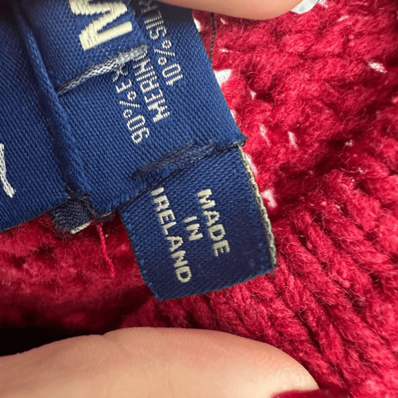 Nua Womens M Cardigan Sweater Merino Wool Silk Bubble Knit Red Ireland Fairy - Picture 6 of 13